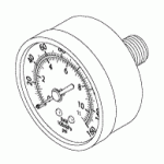 AIR TECHNIQUES REPLACEMENT PRESSURE GAUGE (160 PSI)