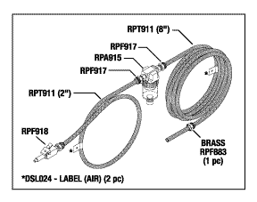 DENTSPLY REPLACEMENT HOSE ASSEMBLY & FILTER (AIR) 1 DENTSPLY REPLACEMENT HOSE ASSEMBLY & FILTER (AIR)