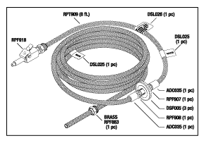 DENTSPLY REPLACEMENT WATER SUPPLY HOSE ASSEMBLY (BRAIDED)