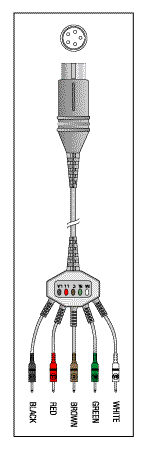 BURDICK REPLACEMENT PATIENT CABLE - 5 LEAD FIXED PIN