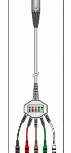 HEWLETT PACKARD/AGILENT/ZYMED/PHILIPS MEDICAL REPLACEMENT PATIENT CABLE-5 LEAD FIXED BANANA