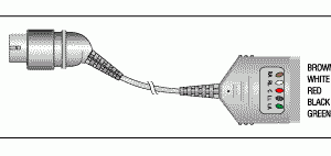 HEWLETT PACKARD/AGILENT/ZYMED/PHILIPS MEDICAL REPLACEMENT PATIENT CABLE-5 LEAD DUAL