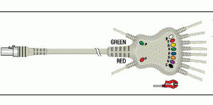 QUINTON REPLACEMENT PATIENT CABLE-10 LEAD FIXED PINCH