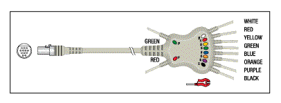 QUINTON REPLACEMENT PATIENT CABLE-10 LEAD FIXED PINCH