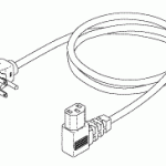 POWER CORDS, PLUGS AND CONNECTORS REPLACEMENT INDUSTRIAL GRADE POWER CORD (15A @ 220VAC, RIGHT ANGLE, 12 ft.)