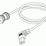 POWER CORDS, PLUGS AND CONNECTORS REPLACEMENT HOSPITAL GRADE POWER CORD (13A @ 125VAC, LEFT ANGLE, 3 ft.)