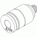DENTSPLY REPLACEMENT MALE CONNECTOR (3/16" PUSH-IN x #10-32 MALE)
