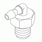 PLUMBING REPLACEMENT ELBOW FITTING (1/16" BARB x #10-32 MALE)