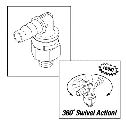 PLUMBING REPLACEMENT SWIVEL ELBOW (1/8" BARB x #10-32 MALE)
