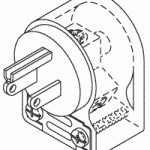 A-DEC REPLACEMENT HOSPITAL GRADE MALE PLUG (15A @ 125VAC, NEMA 5-15P, RIGHT ANGLE)