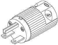 POWER CORDS, PLUGS AND CONNECTORS REPLACEMENT INDUSTRIAL GRADE MALE PLUG (15A @ 250VAC, NEMA 6-15P)