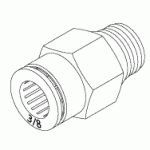 PLUMBING REPLACEMENT MALE CONNECTOR (3/8" PUSH-IN x 1/4" MPT)
