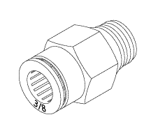 PLUMBING REPLACEMENT MALE CONNECTOR (3/8" PUSH-IN x 1/4" MPT)