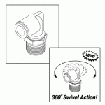 PLUMBING REPLACEMENT PIVOT ELBOW (3/8" PUSH-IN x 3/8" MPT)