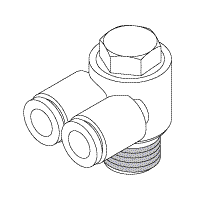 PLUMBING REPLACEMENT BRANCH ELBOW (DUAL 1/4" PUSH-IN x 1/4" MPT)