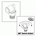AIR TECHNIQUES REPLACEMENT PIVOT ELBOW (3/8" PUSH-IN x 1/4" MPT)
