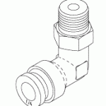 AIR TECHNIQUES REPLACEMENT SWIVEL ELBOW (1/4" PUSH-IN x 1/8" MPT)