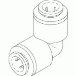 PLUMBING REPLACEMENT ELBOW FITTING (3/8" PUSH-IN X 3/8" PUSH-IN)