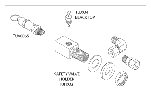TUTTNAUER® REPLACEMENT SAFETY VALVE HOLDER KIT (40 PSI)